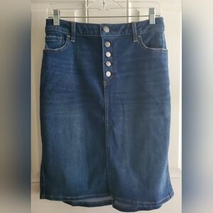 Lane Bryant denim button down mini skirt NWT
